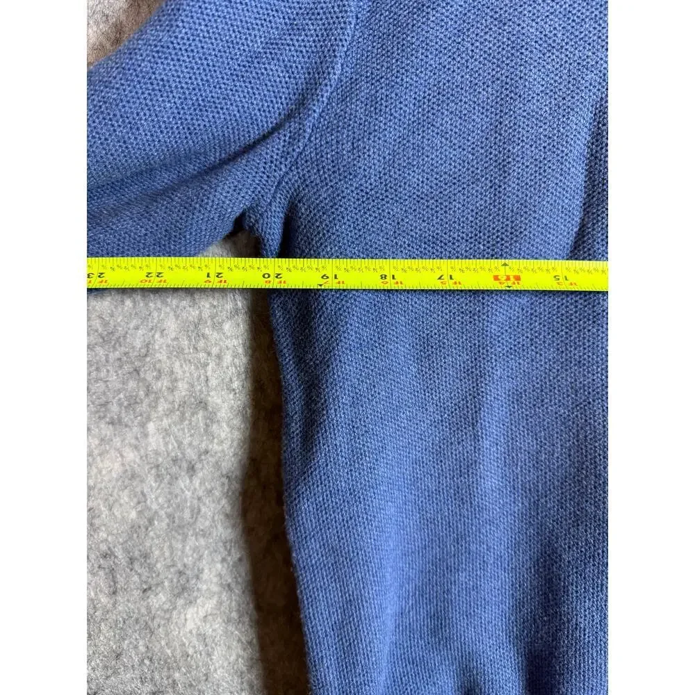 Polo Ralph Lauren Pima Cotton 1/4 Zip Large Blue Sweater Pullover Preppy Casual